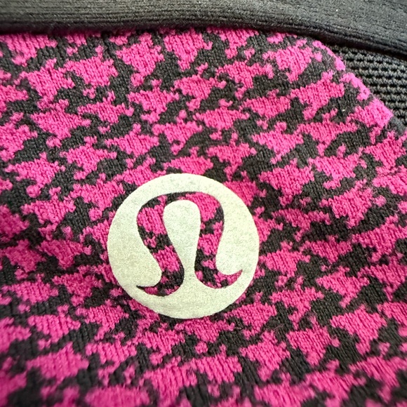 lululemon athletica Purple Patterned Thin-Strap Sports Bra with Black Trim - Picture 3 of 5